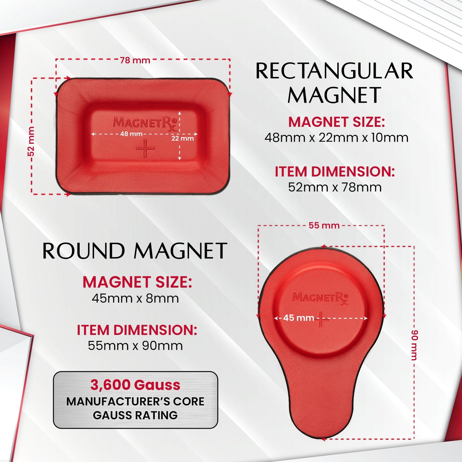 Biomagnetic Therapy Magnet Kit — Ferrite & Leather (12 Mixed Units)