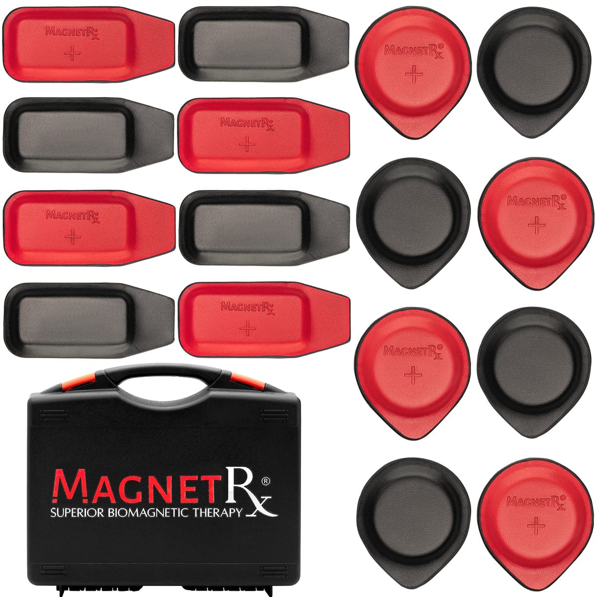 Kit de Terapia Biomagnética con Imanes - Ferrita y Cuero (16 Unidades Pequeñas Mixtas)