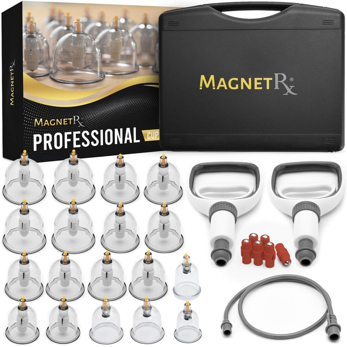 Magnetic Biomagnetic Therapy Professional Biomagnetic Cupping Therapy Set – 18 Massage Cups with Magnetic Therapy MagnetRX