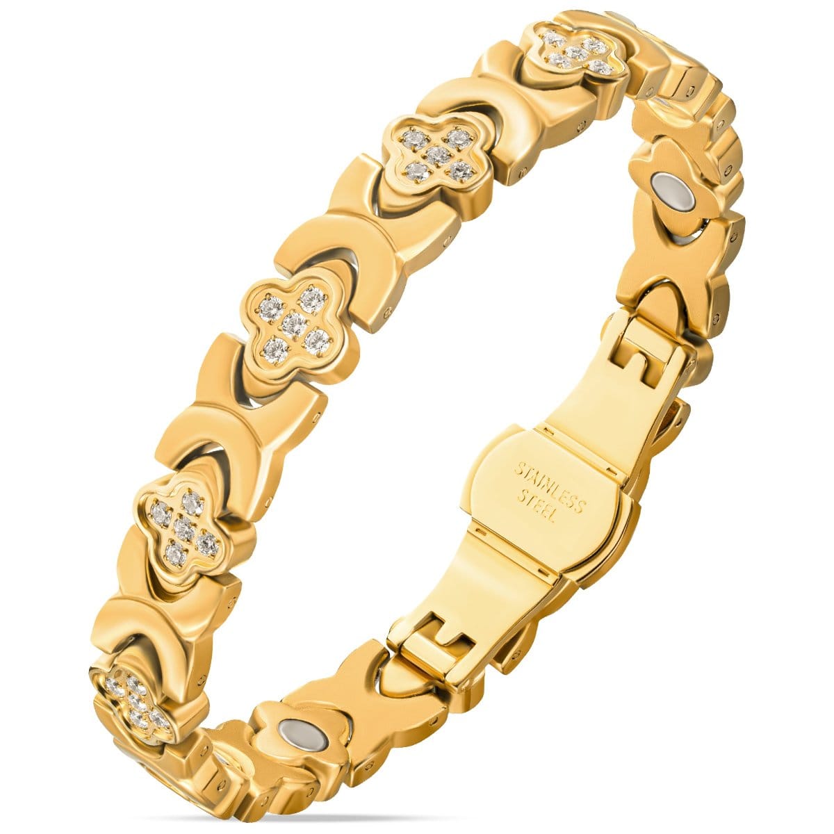 Clover Magnetic Bracelet for Women (Gold)