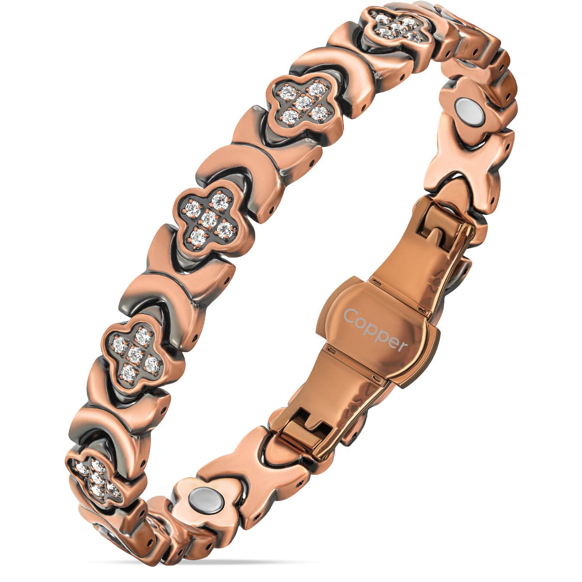 Copper Clover Magnetic Bracelet for Women