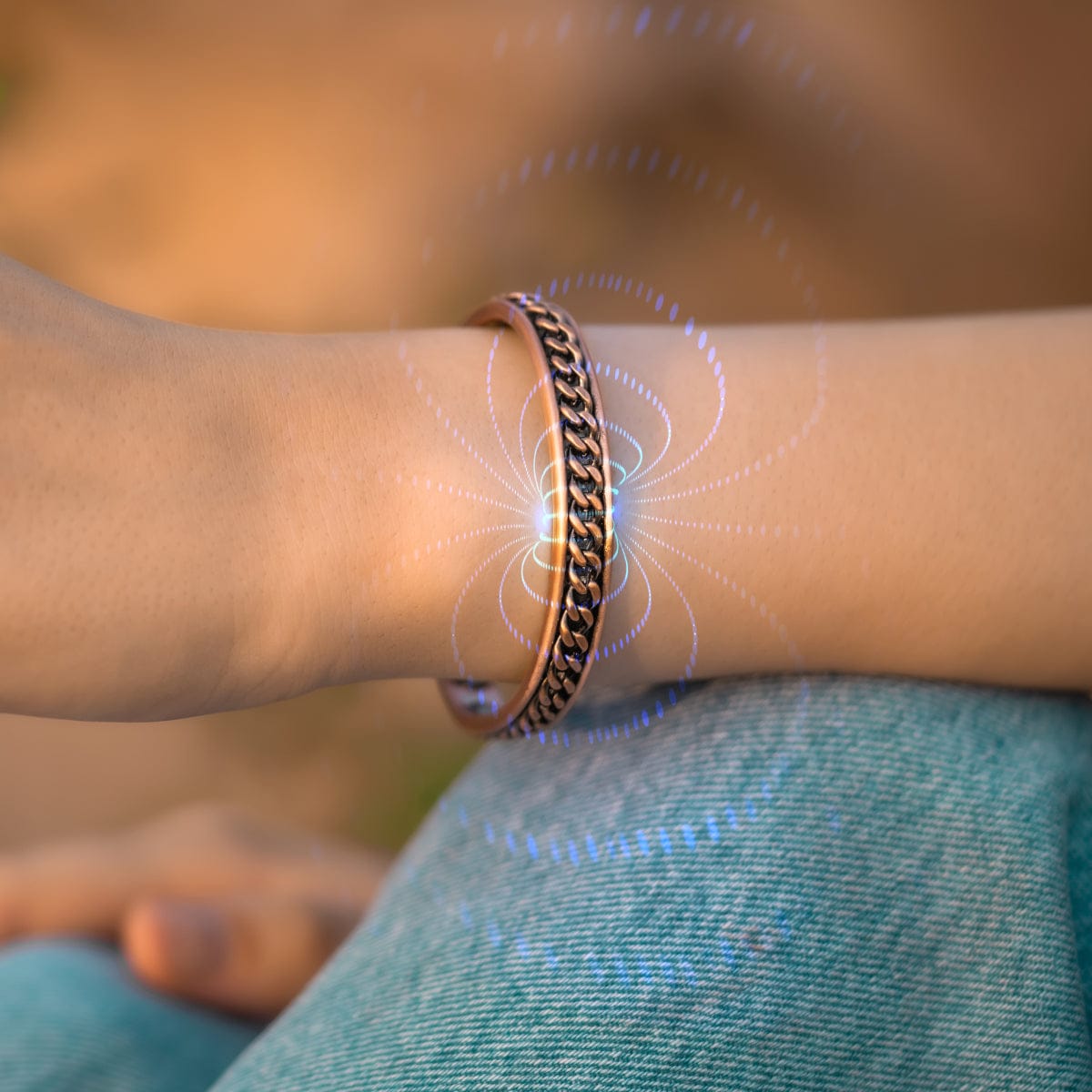 Magnetic Bracelet Curb Chain Inlay Copper Cuff Magnetic Therapy Bracelet for Men & Women MagnetRX