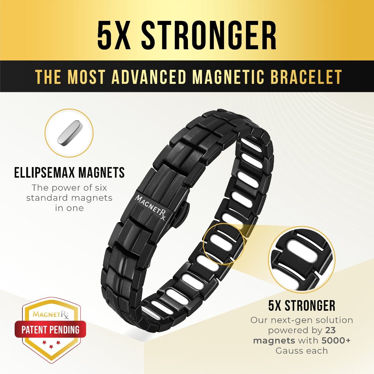 EllipseMAX Magnetic Bracelet for Men (Black)