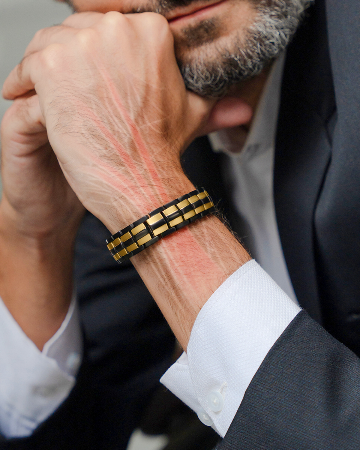 Magnetic Bracelet EllipseMAX Magnetic Bracelet for Men (Black & Gold) MagnetRX