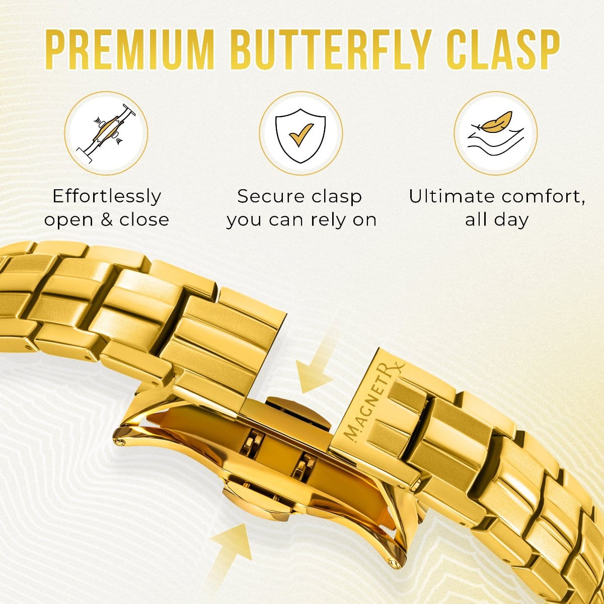 EllipseMAX Magnetic Bracelet for Men (Gold)