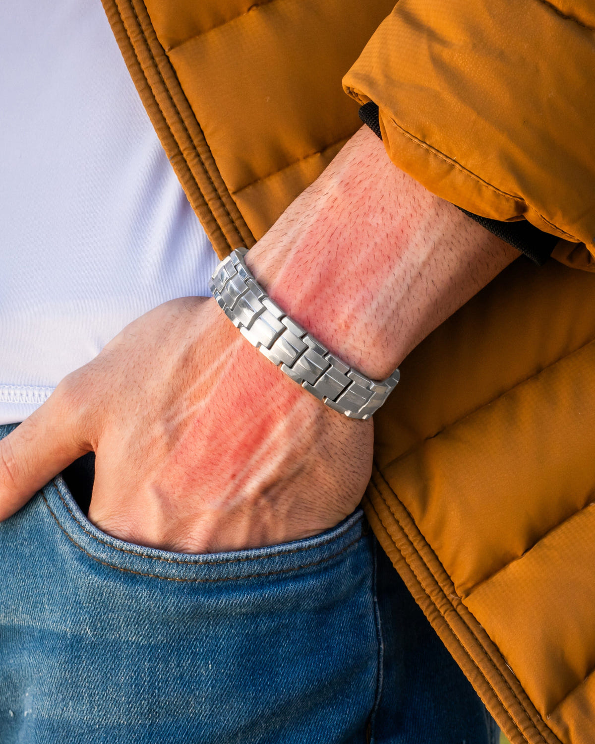 Magnetic Bracelet EllipseMAX Magnetic Bracelet for Men (Silver) MagnetRX