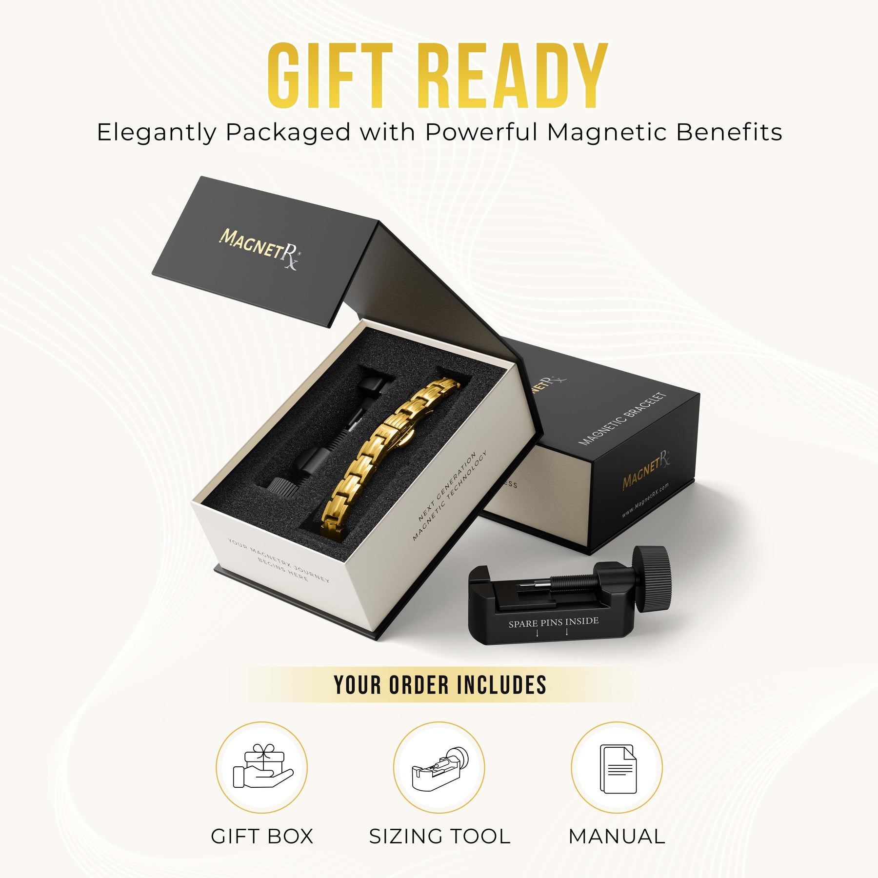 EllipseMAX Magnetic Bracelet for Women (Gold)