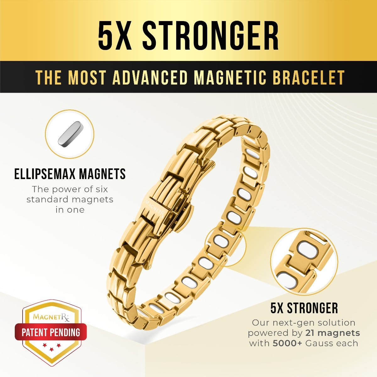 EllipseMAX Magnetic Bracelet for Women (Gold)
