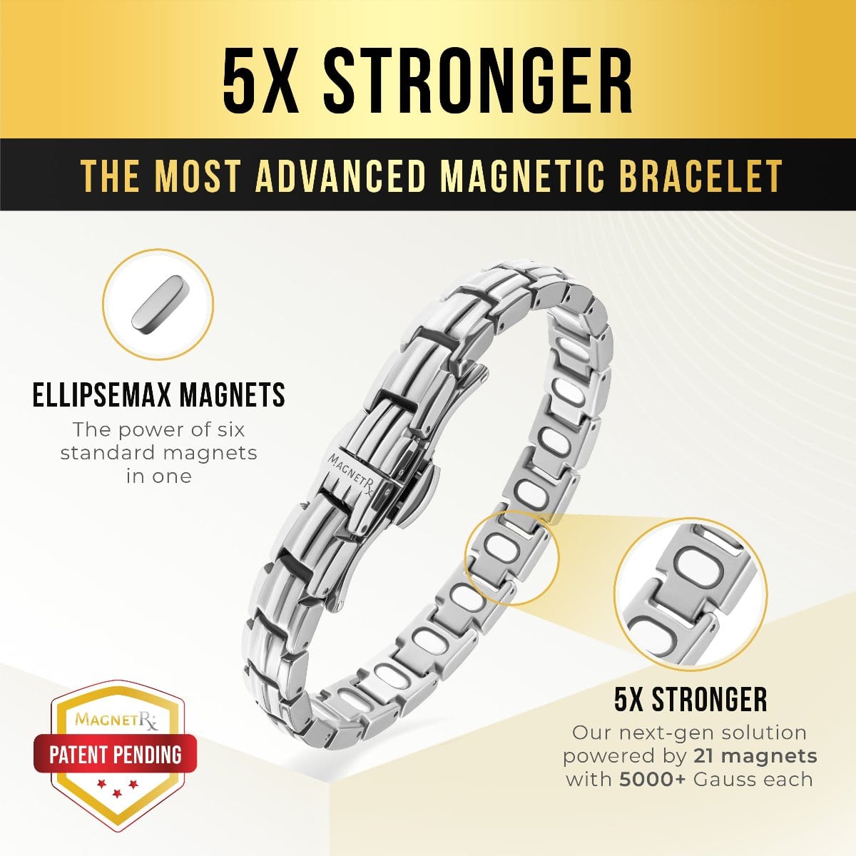 EllipseMAX Magnetic Bracelet for Women (Silver)
