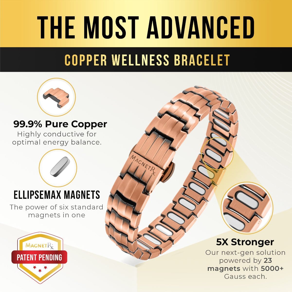EllipseMAX Magnetic Copper Bracelet for Men