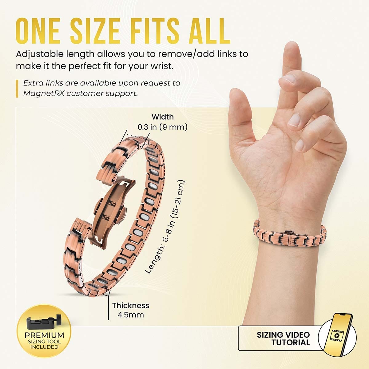 EllipseMAX Magnetic Copper Bracelet for Women