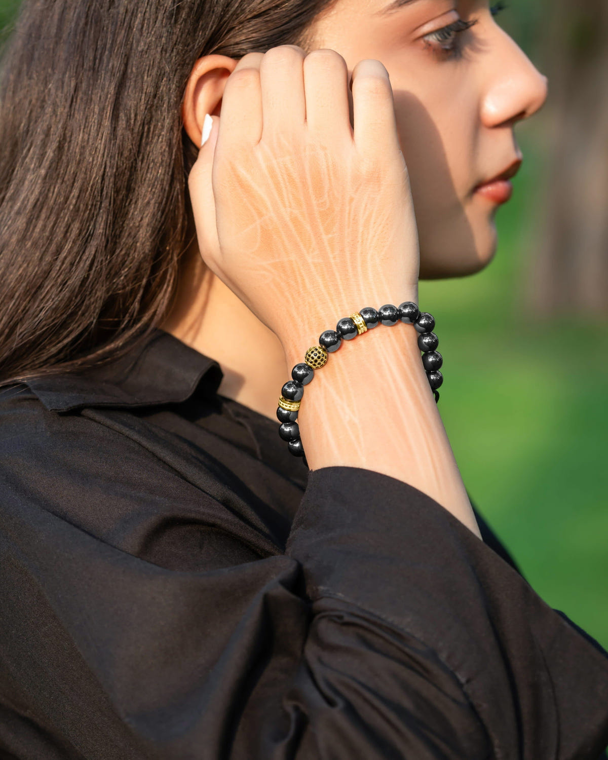 Magnetic Bracelet High Power Magnetic Hematite Bracelet Gold Zeus MagnetRX