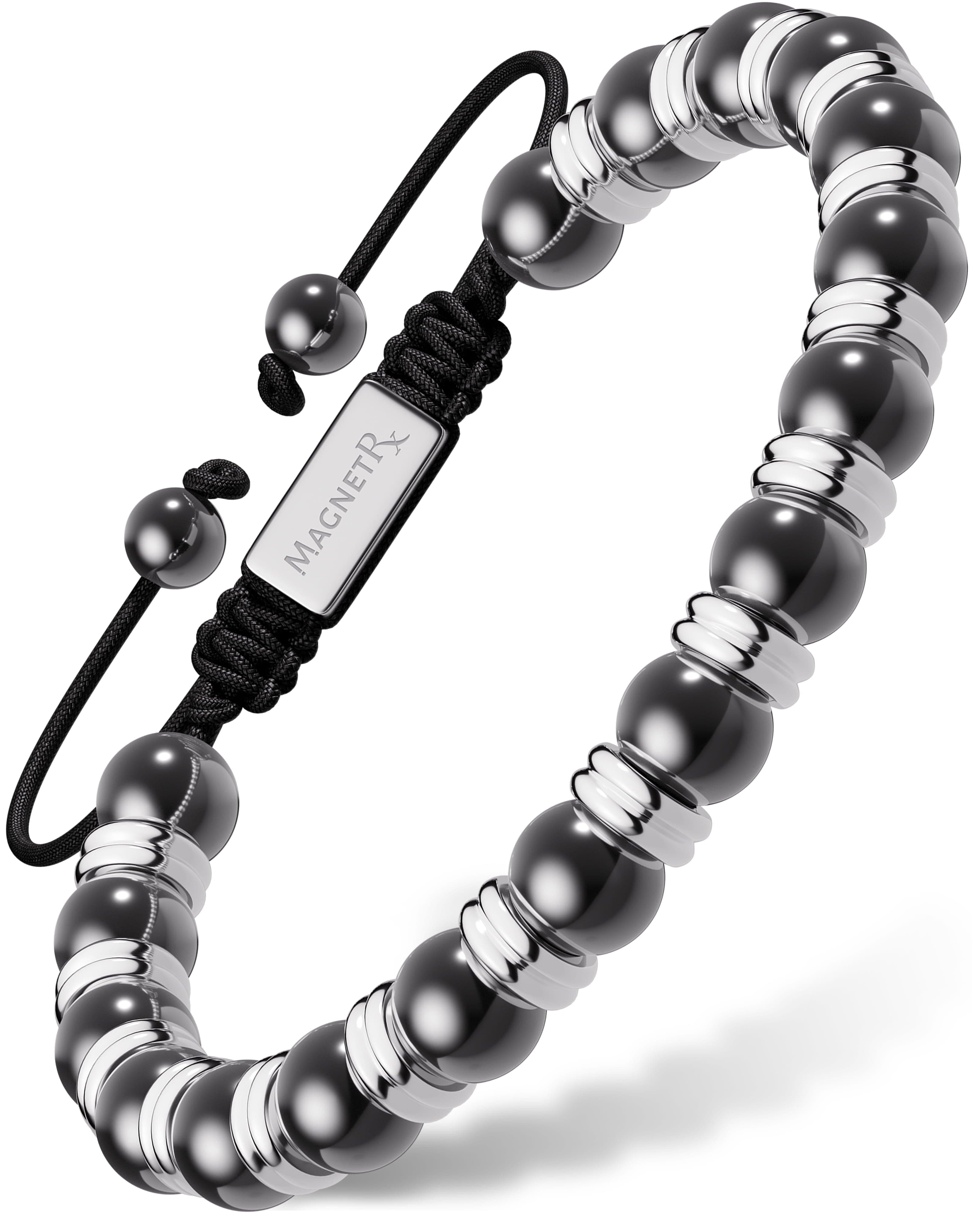 High Power Magnetic Hematite Bracelet Silver Titan | MagnetRX