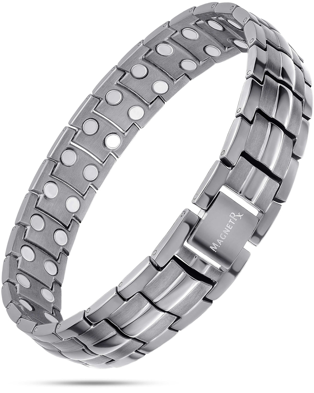 Magnetic Bracelet Ultra Strength Magnetic Therapy Bracelet Gunmetal Gray Classic MagnetRX