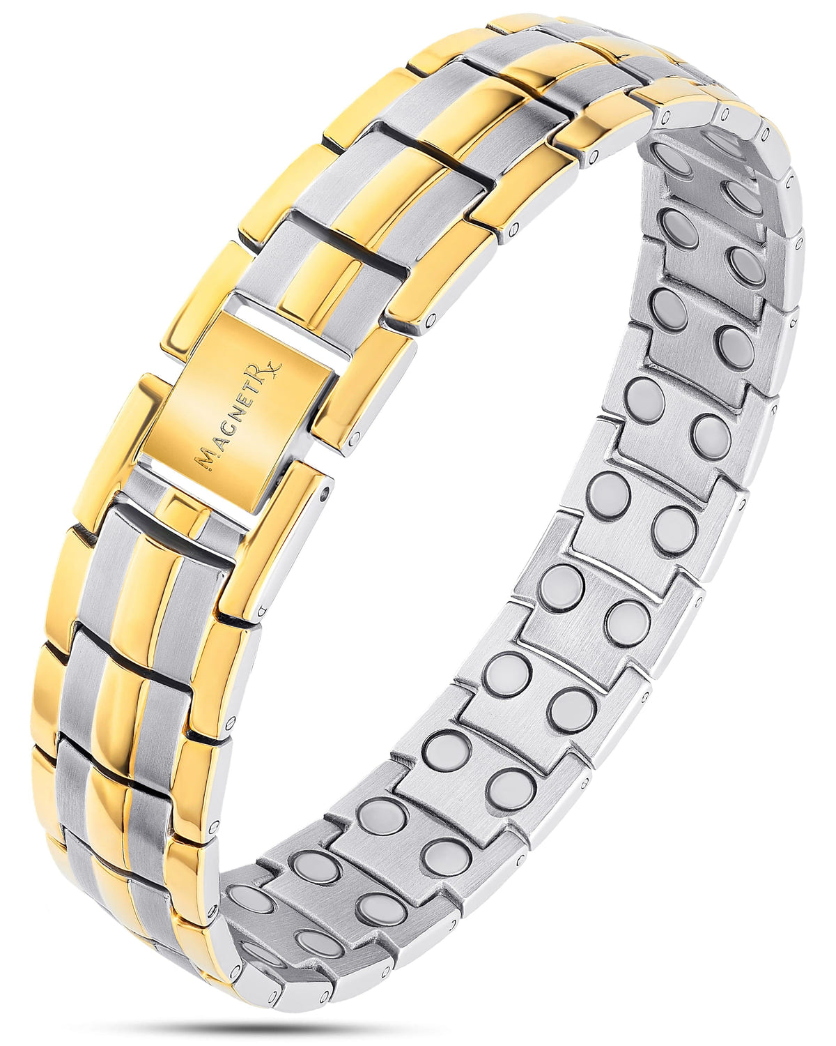 Magnetic Bracelet Ultra Strength Magnetic Therapy Bracelet Silver & Gold Classic MagnetRX