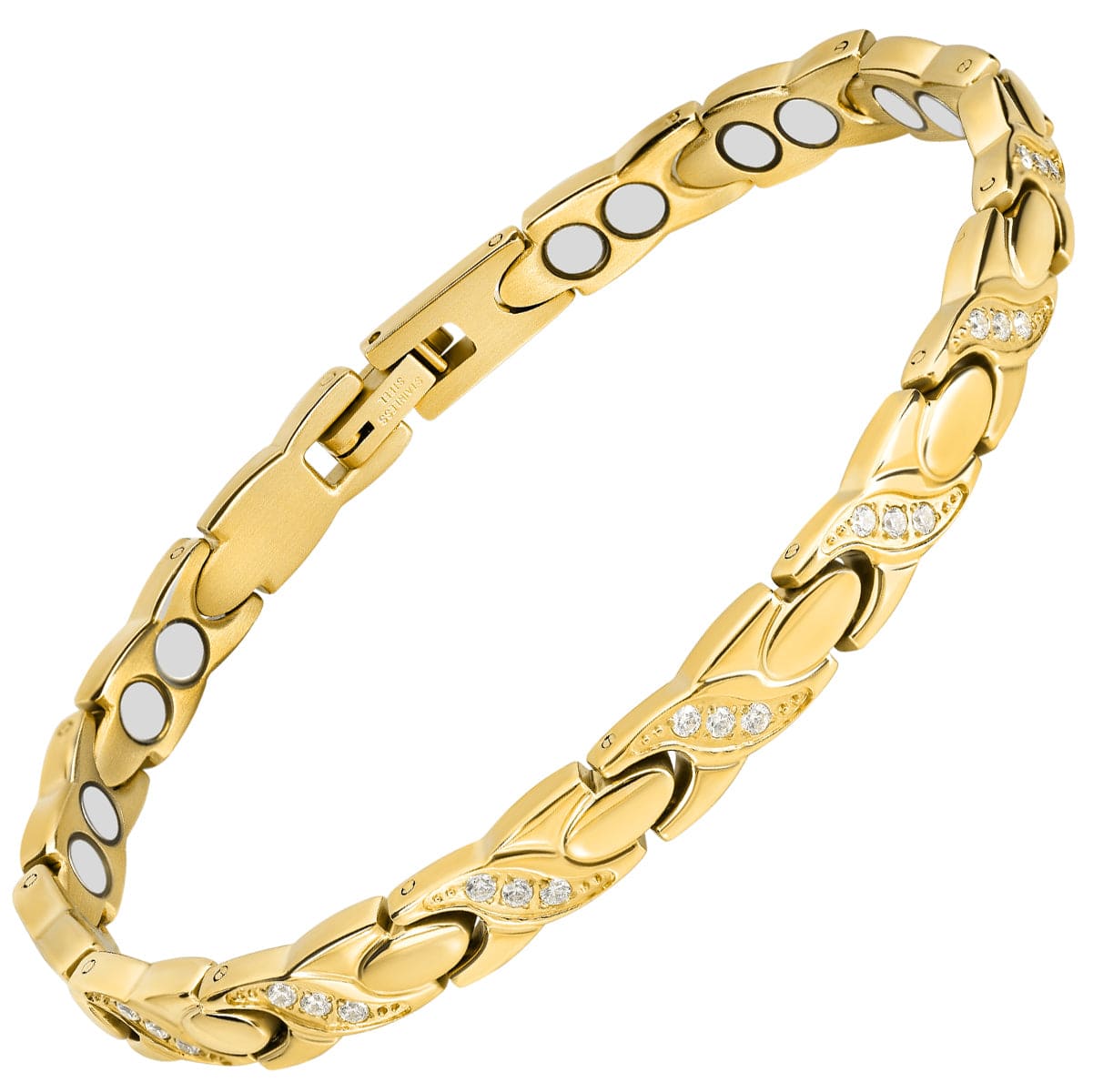 Women's Ultra Strength Magnetic Bracelet Crystal XO (Gold)