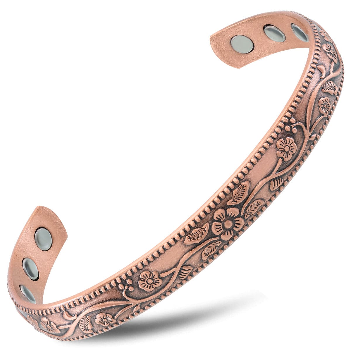 Magnetic Bracelet Women’s Floral Style Copper Magnetic Therapy Bracelet Bangle MagnetRX