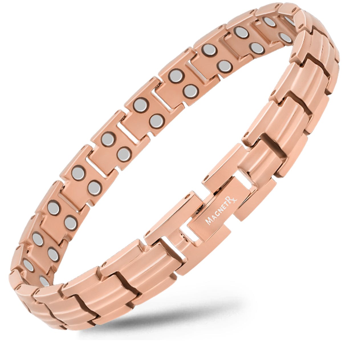 Magnetic Bracelet Women's Ultra Strength Magnetic Therapy Bracelet Rose Gold Titanium MagnetRX