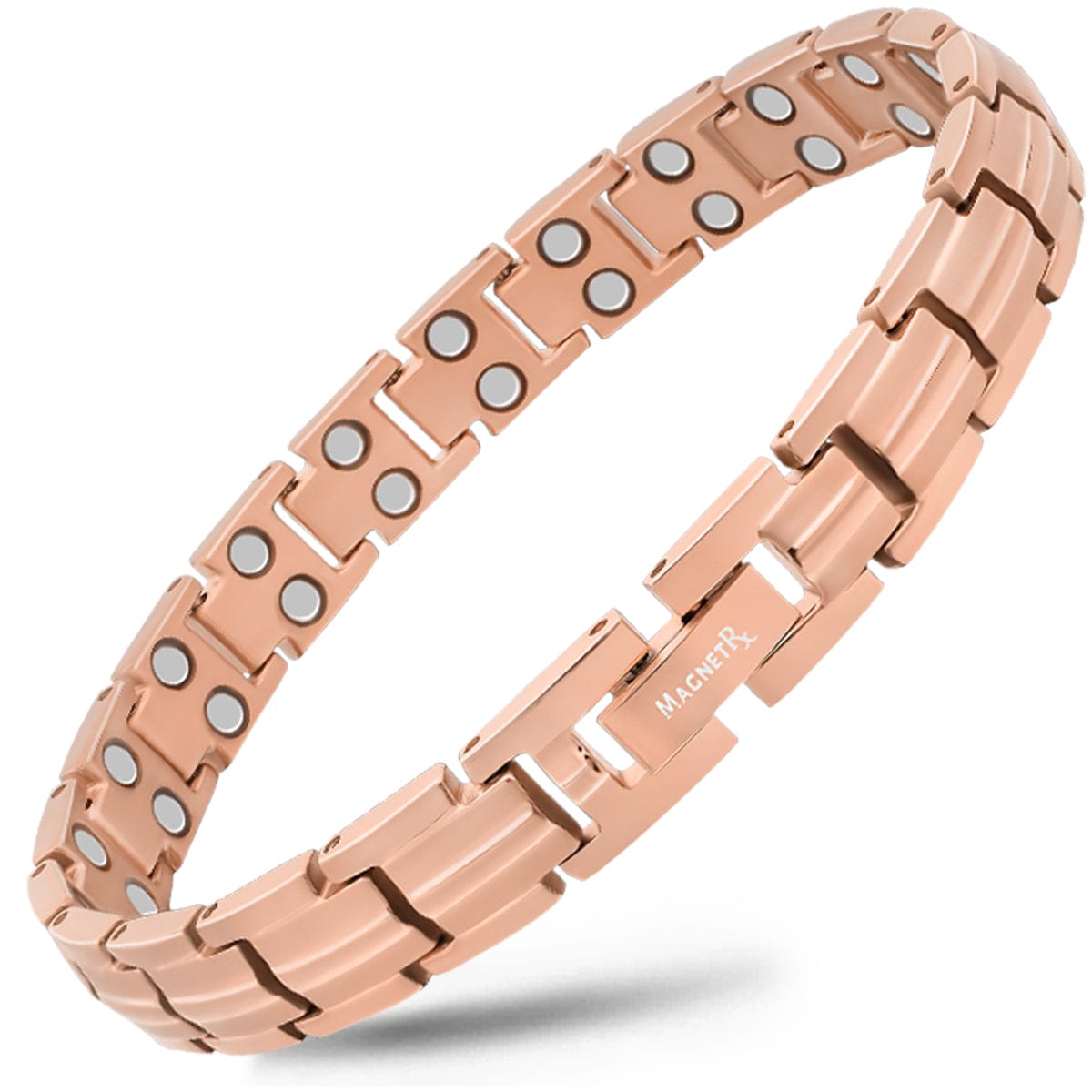 Women's Ultra Strength Magnetic Therapy Bracelet Rose Gold Titanium