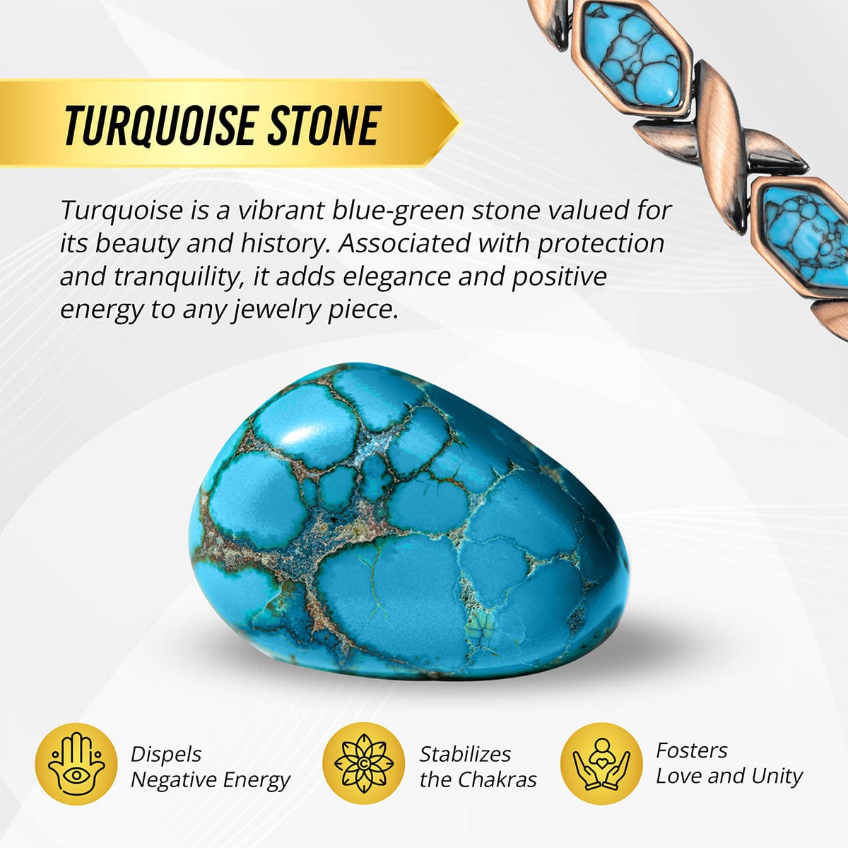 Women's Ultra Strength Pure Copper Magnetic Bracelet (Turquoise XO)