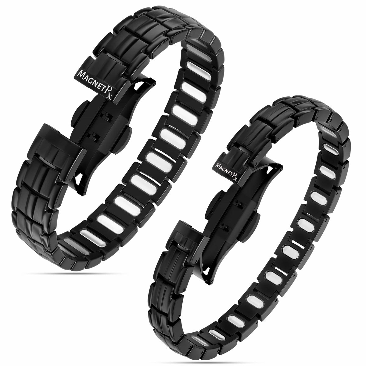 Magnetic Bundles His & Hers Matching Magnetic Bracelets – EllipseMAX Titanium (Black) MagnetRX