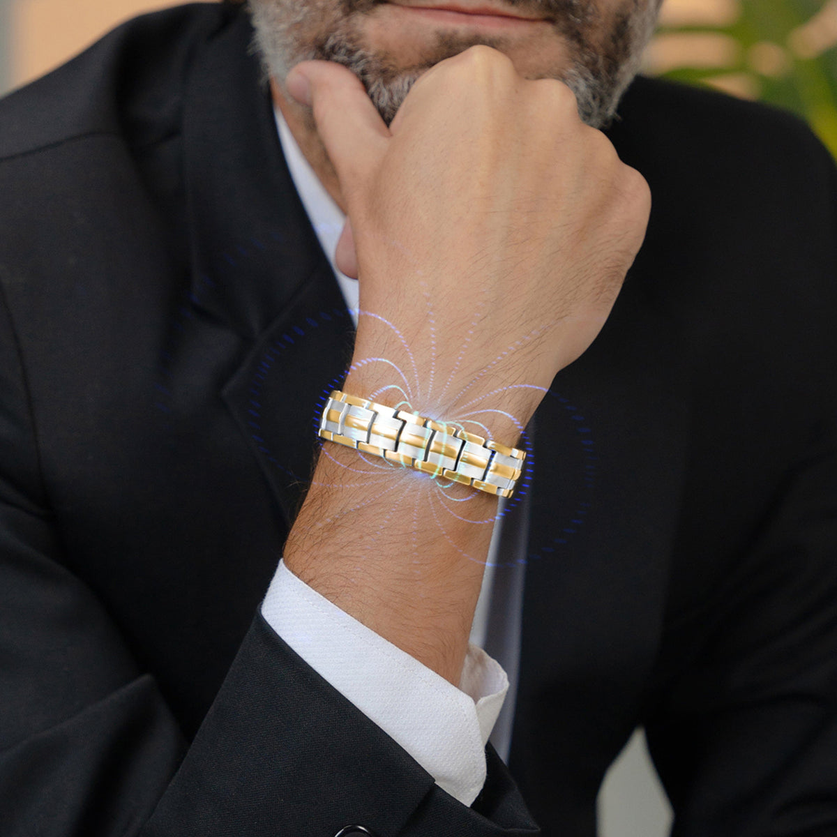 Magnetic Bundles His & Hers Matching Magnetic Bracelets – EllipseMAX Titanium (Silver & Gold) MagnetRX