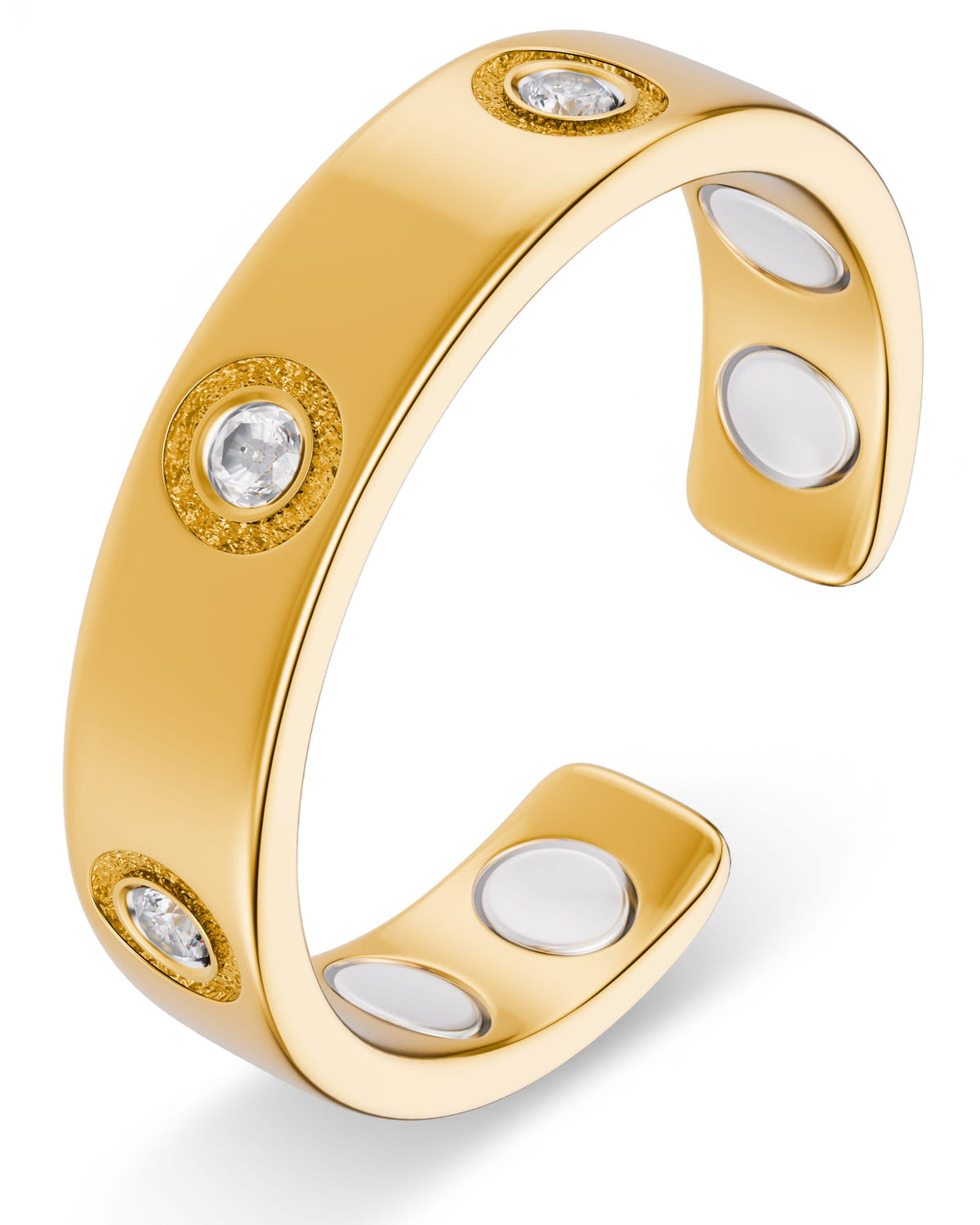 Magnetic Ring Crystal Magnetic Therapy Ring (Gold) MagnetRX