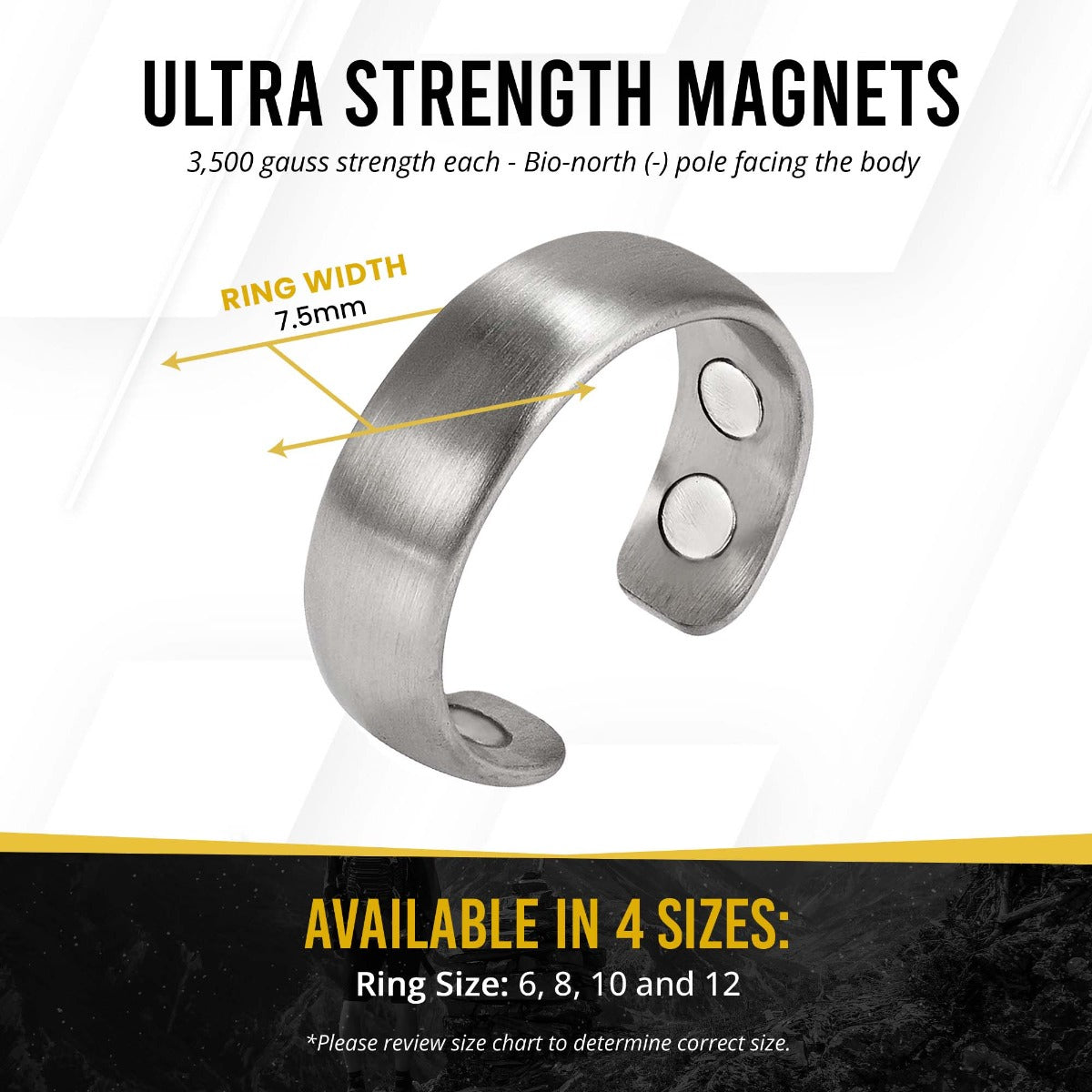 Magnetic Therapy Ring (Brushed Silver)