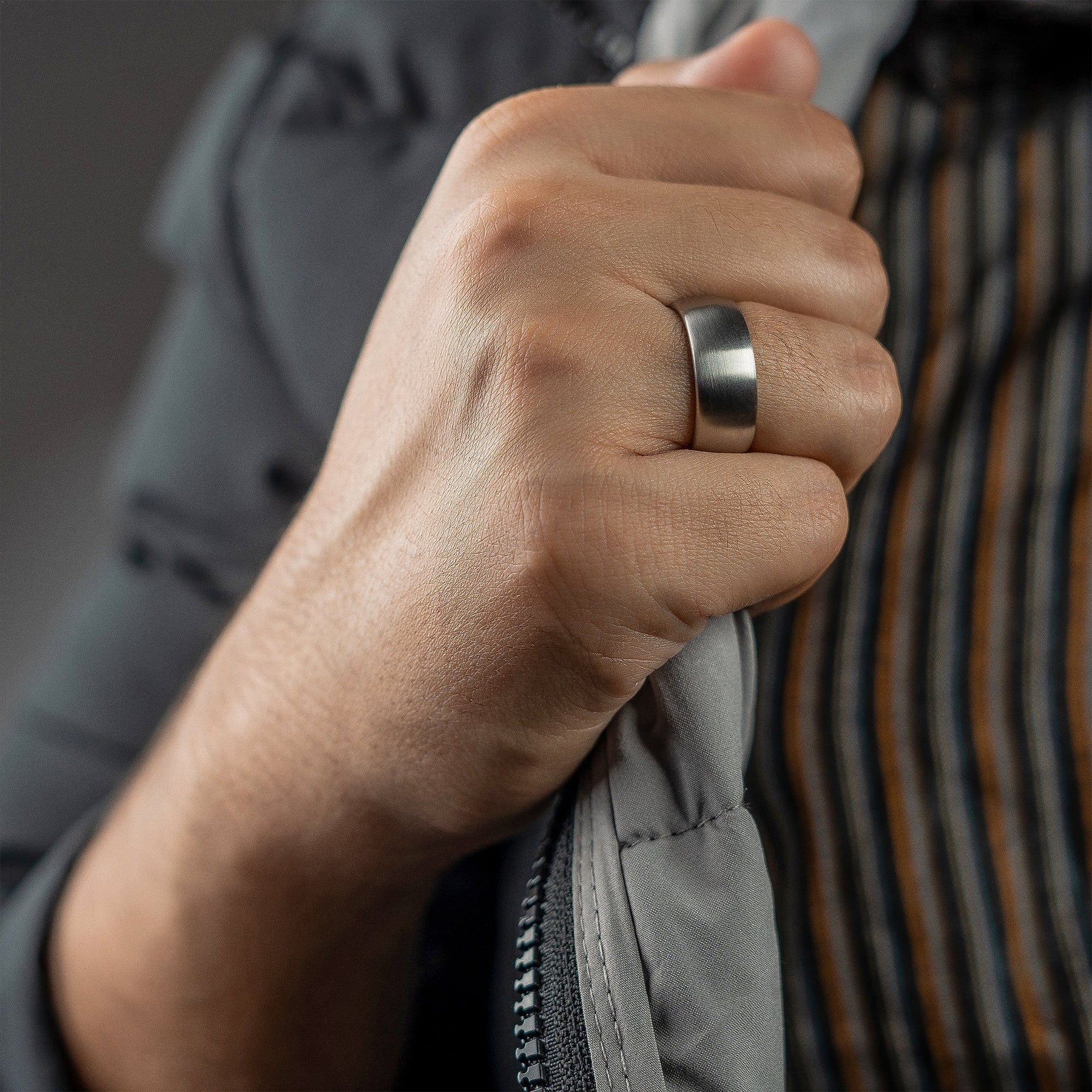 Magnetic Therapy Ring (Brushed Silver)