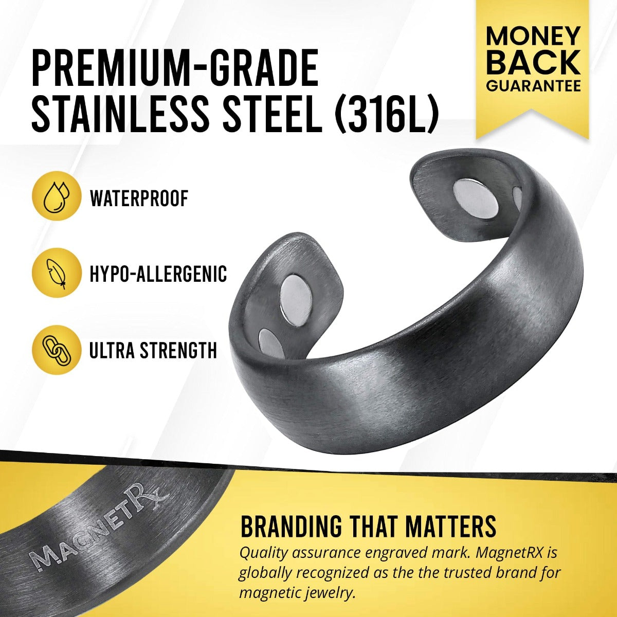 Magnetic Therapy Ring (Gunmetal Gray)