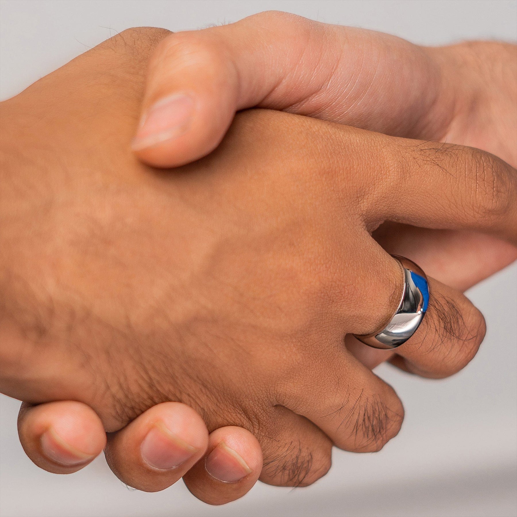 Magnetic Therapy Ring (Polished Silver)