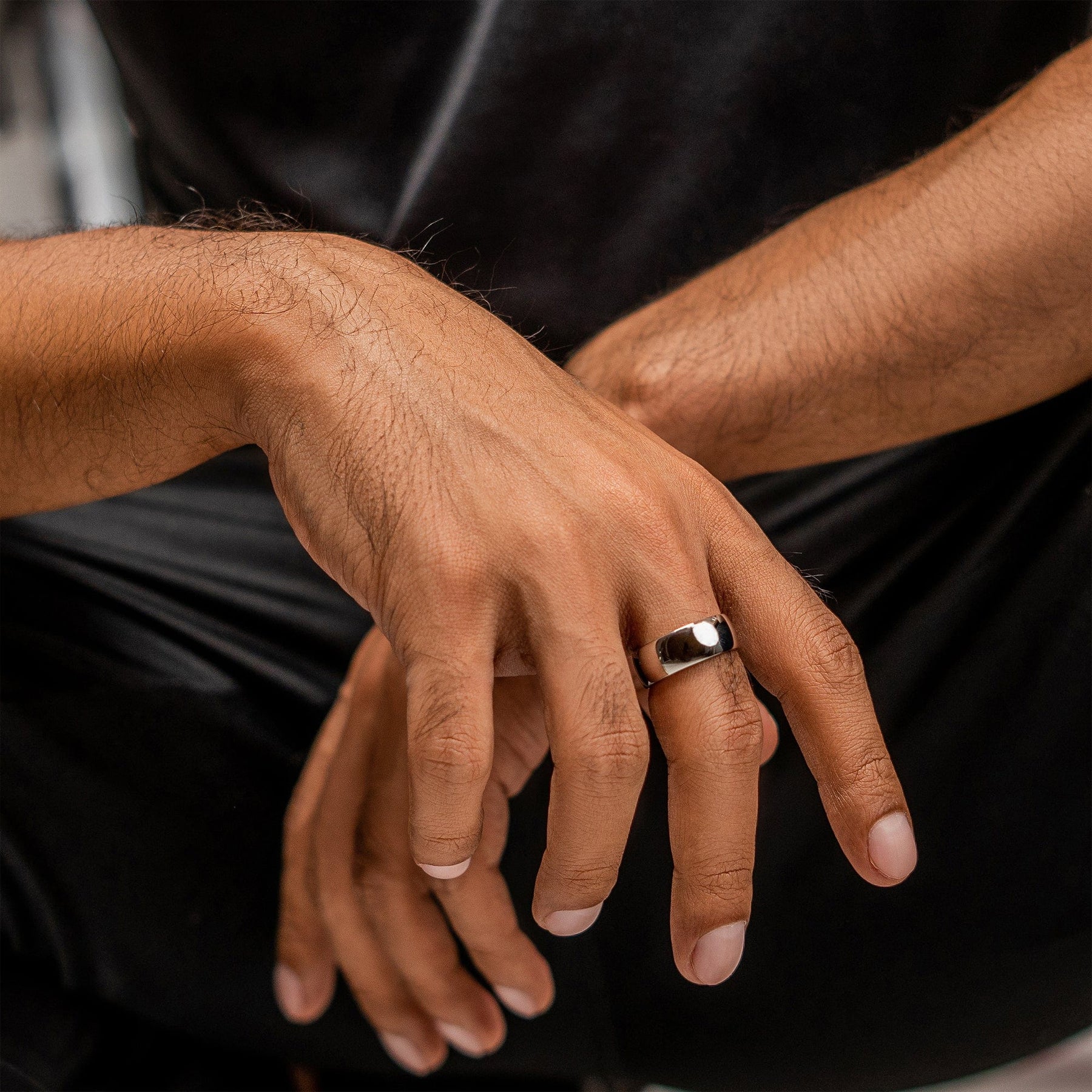 Magnetic Therapy Ring (Polished Silver)
