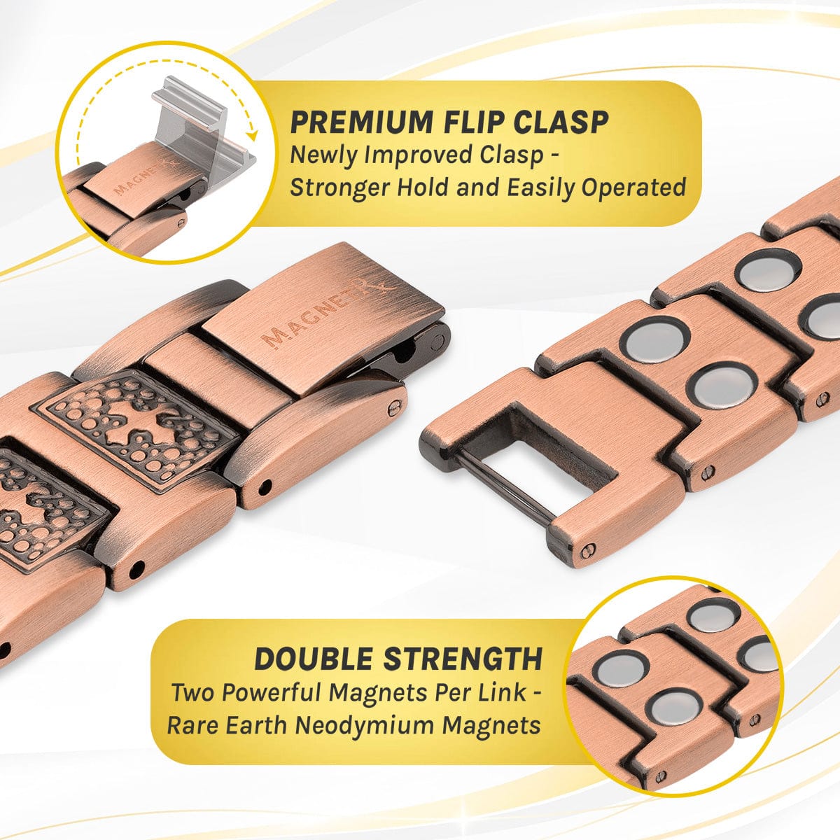Ultra Strength Pure Copper Magnetic Bracelet (Cross)