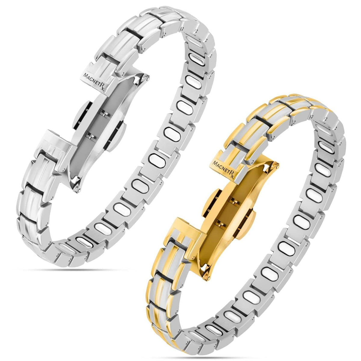 Magnetic Women’s Ellipse MAX Magnetic Bracelet Duo – Copper & Silver/Gold MagnetRX