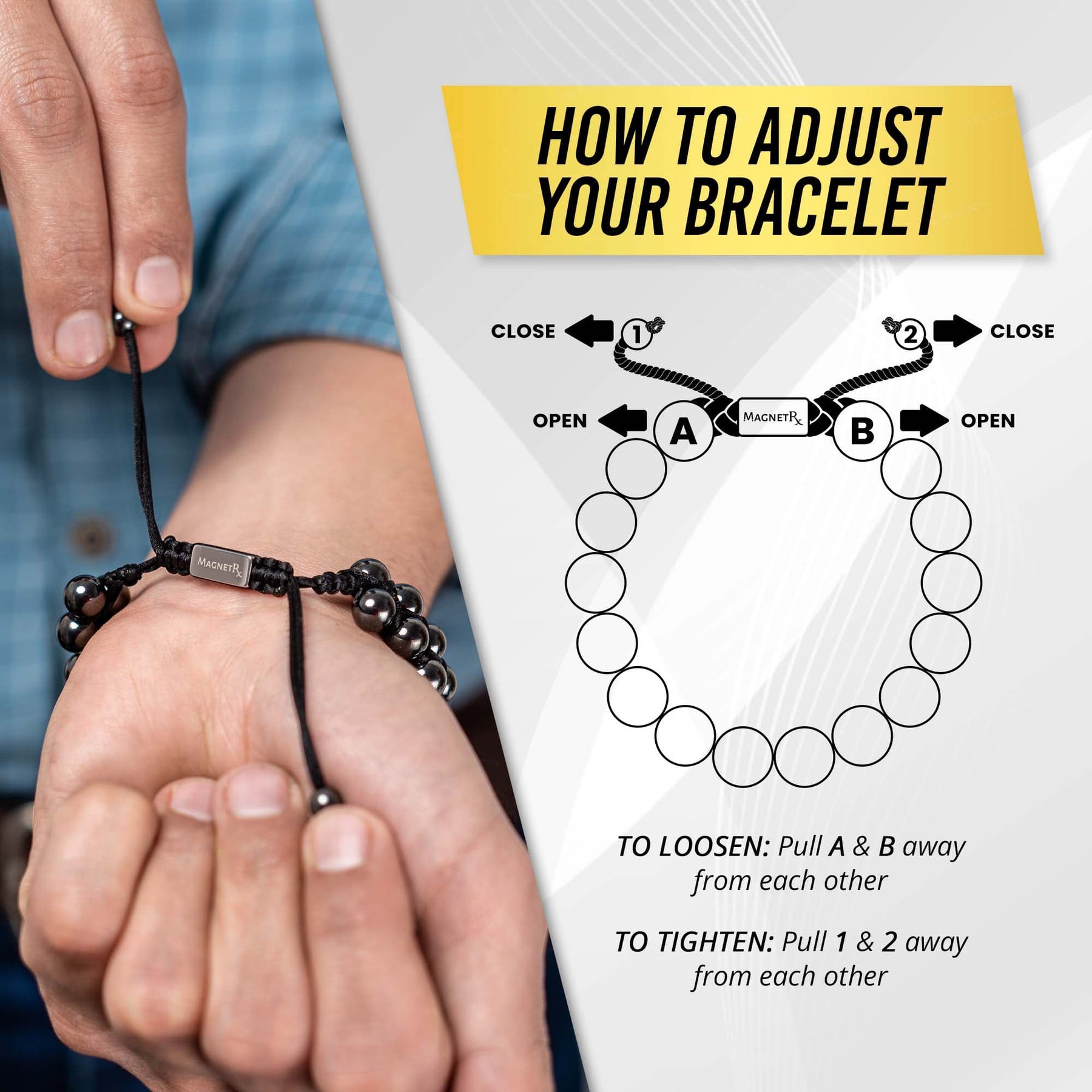 High Power Magnetic Hematite Bracelet Double Row
