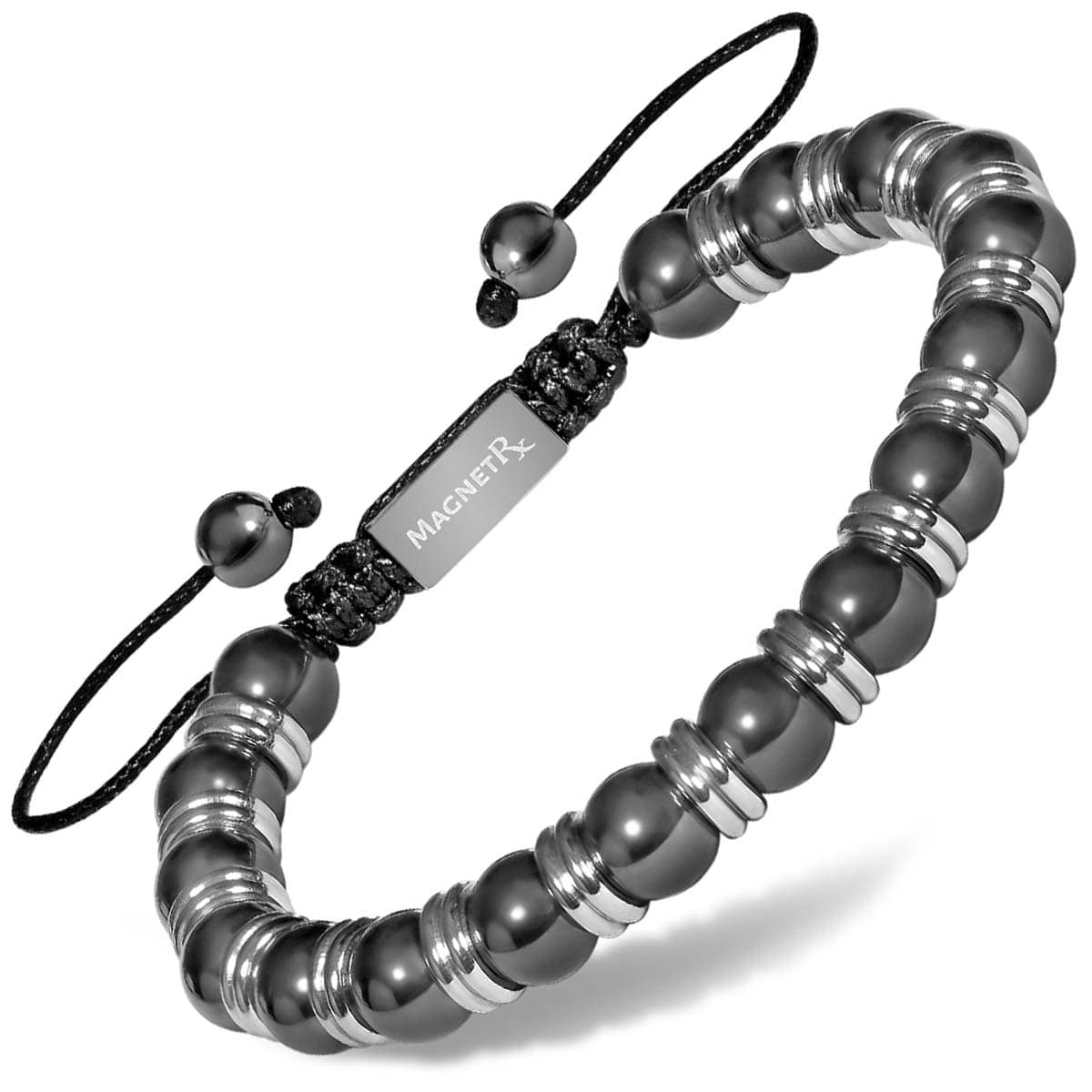 High Power Magnetic Hematite Bracelet Silver Titan MagnetRX