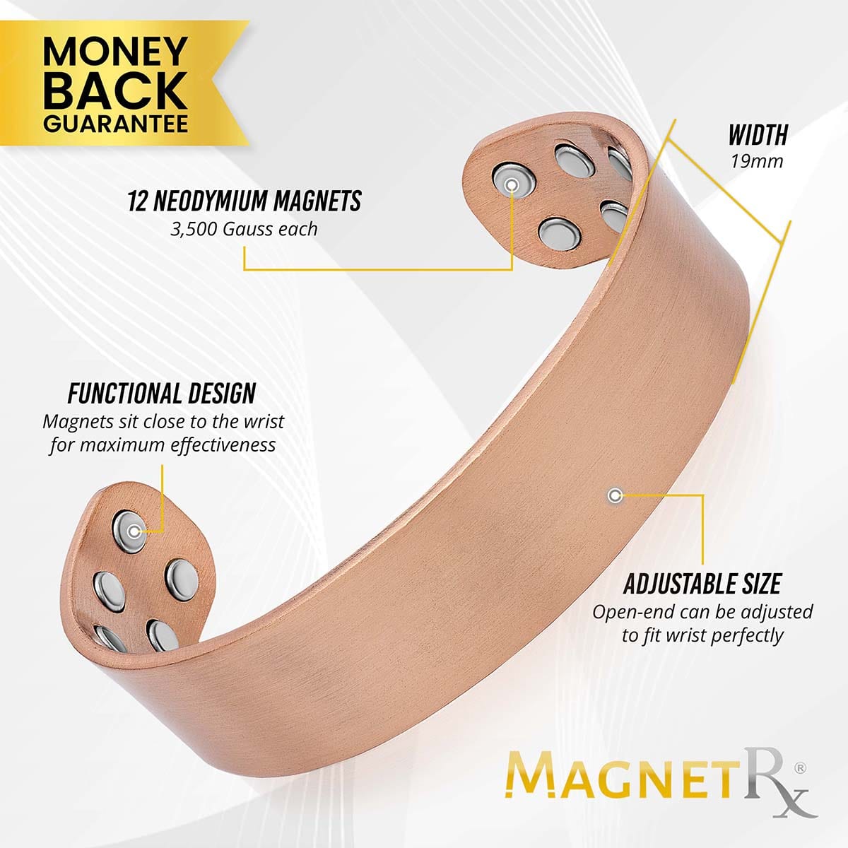 Mega Strength Magnetic Therapy Bracelet Wide Copper Cuff