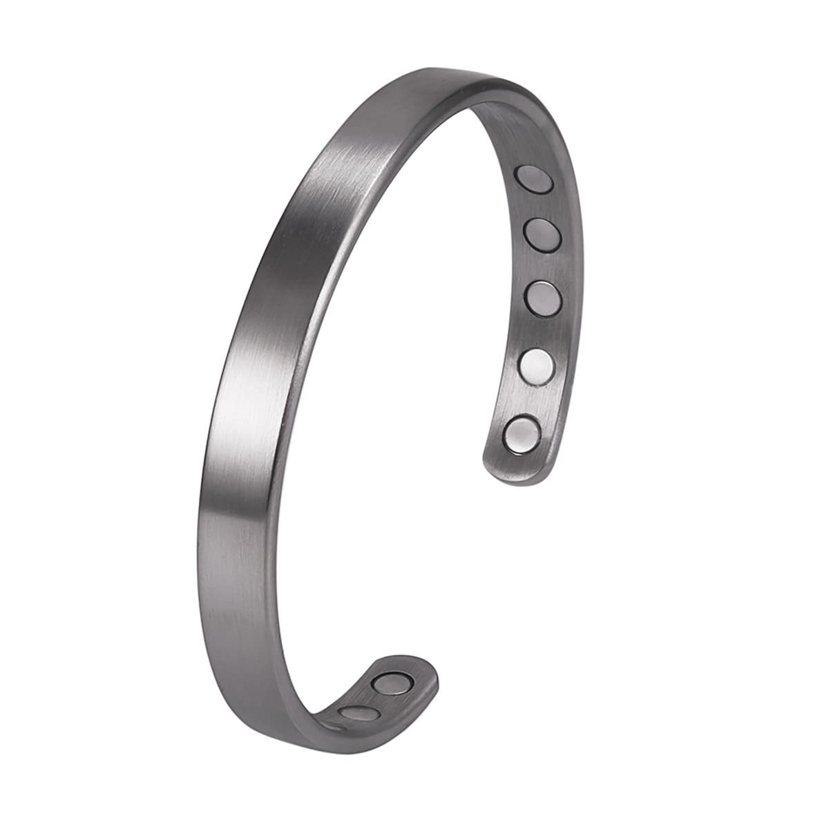 Men’s Magnetic Bracelet Cuff (Brushed Silver)