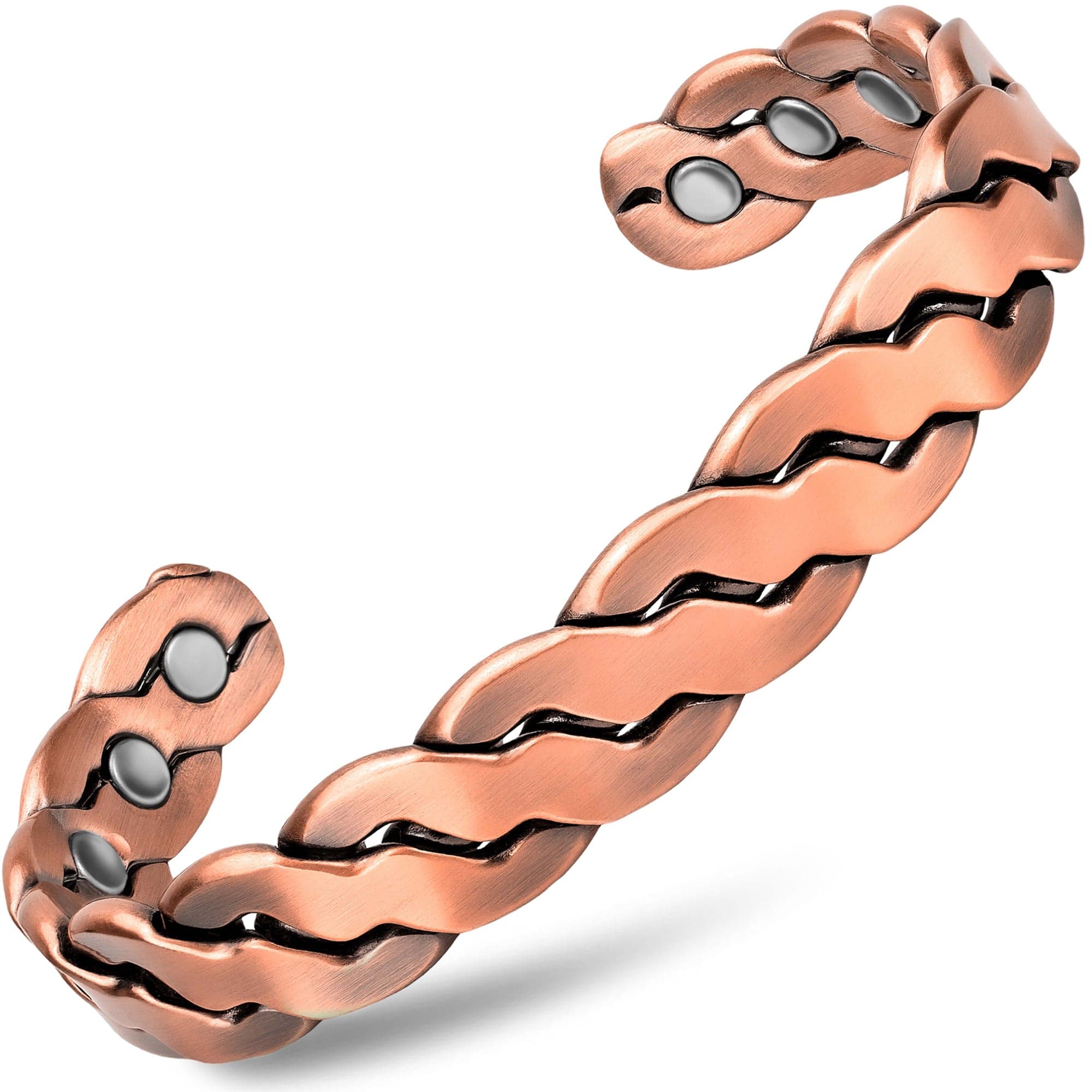 Pure Copper Magnetic Bracelet Arthritis Adjustable 10mm Vintage Magnetic  Bracelet Health Energy Copper Cuff Bracelet & Bangles