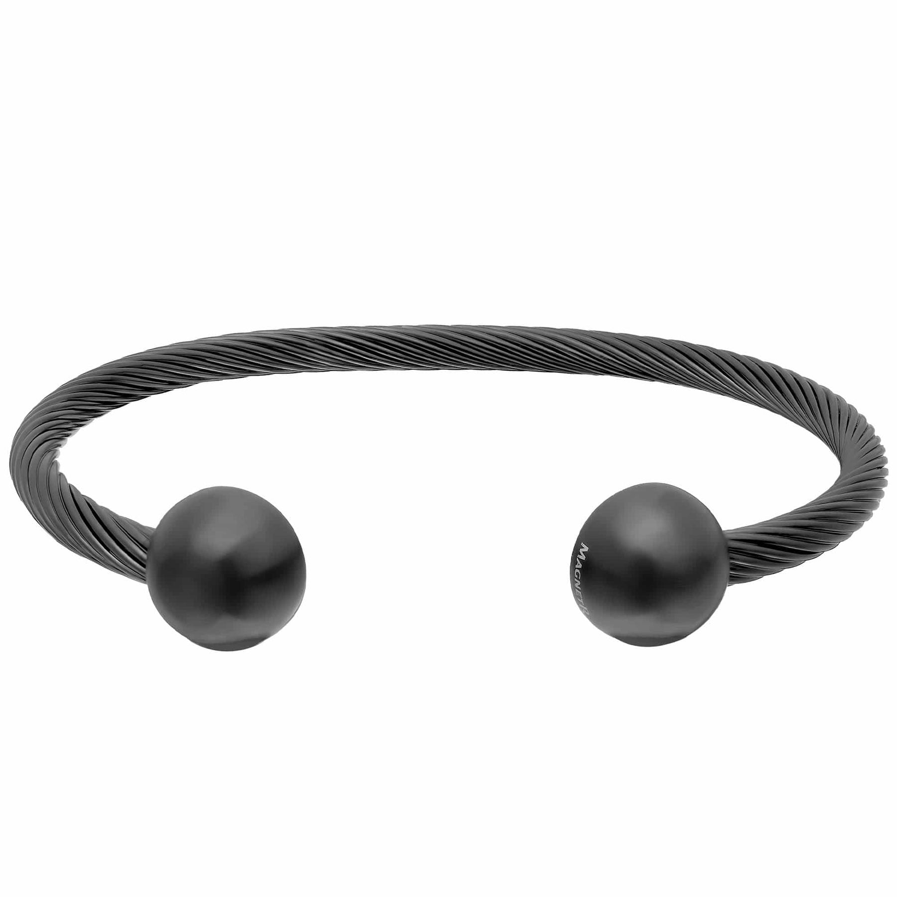 Twisted Cable Magnetic Bracelet Cuff (Gunmetal)