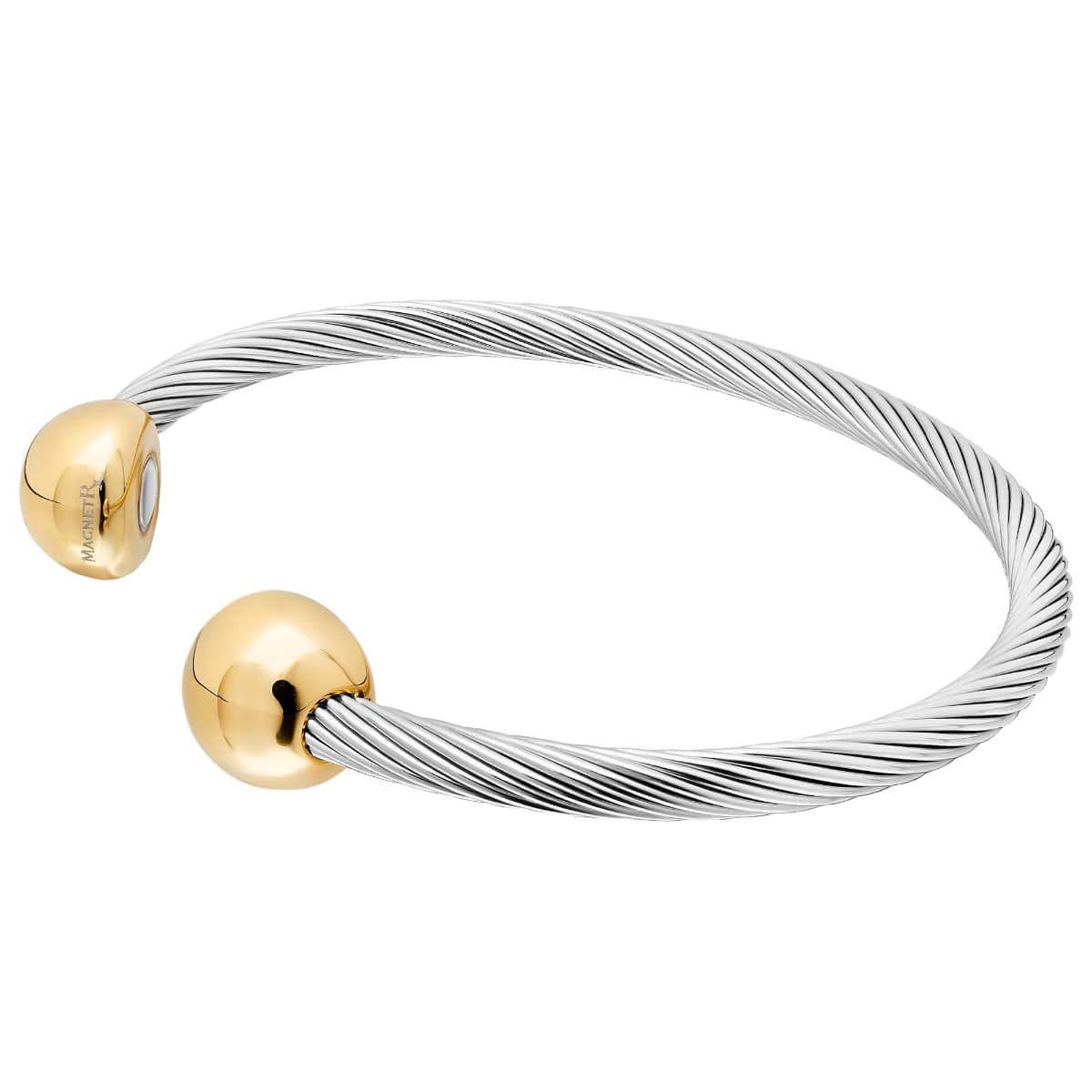 Twisted Cable Magnetic Bracelet Cuff (Silver & Gold)