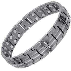 Ultra Strength Magnetic Therapy Bracelet Gunmetal Gray Classic