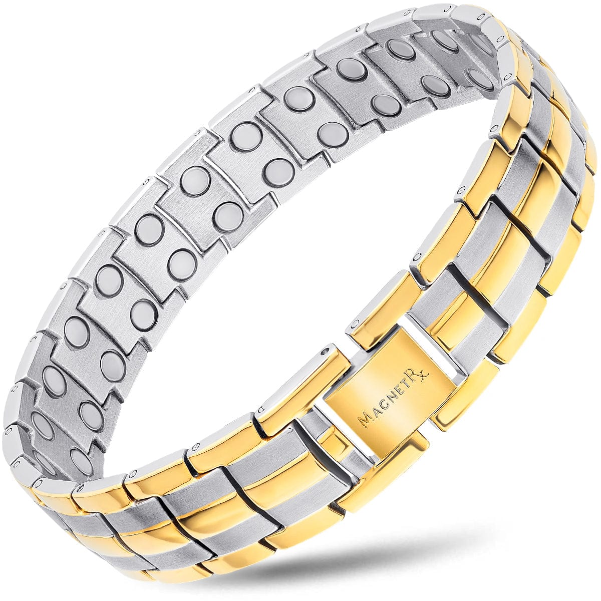 Ultra Strength Magnetic Therapy Bracelet Silver & Gold Classic