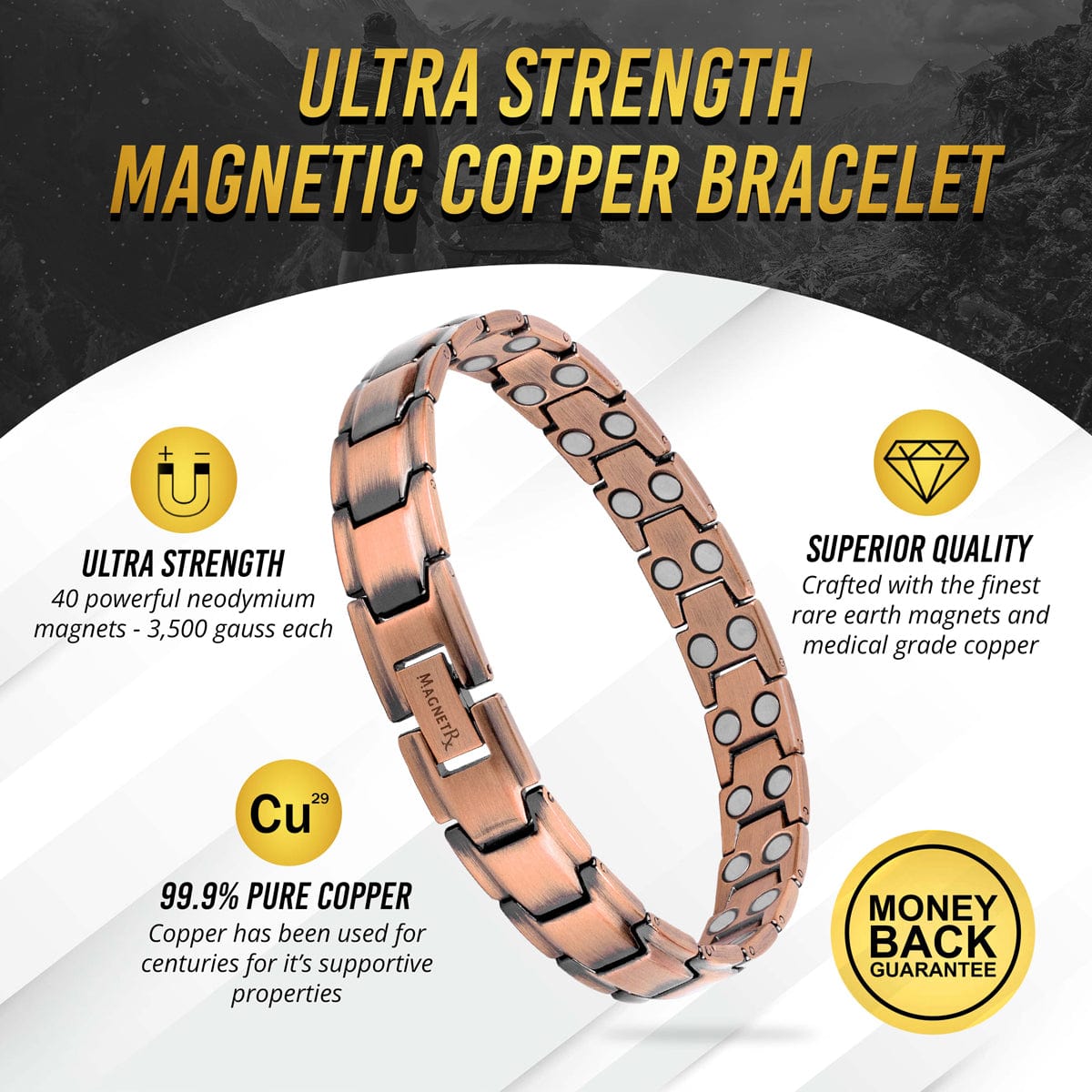 Ultra Strength Pure Copper Magnetic Therapy Bracelet (Leo)