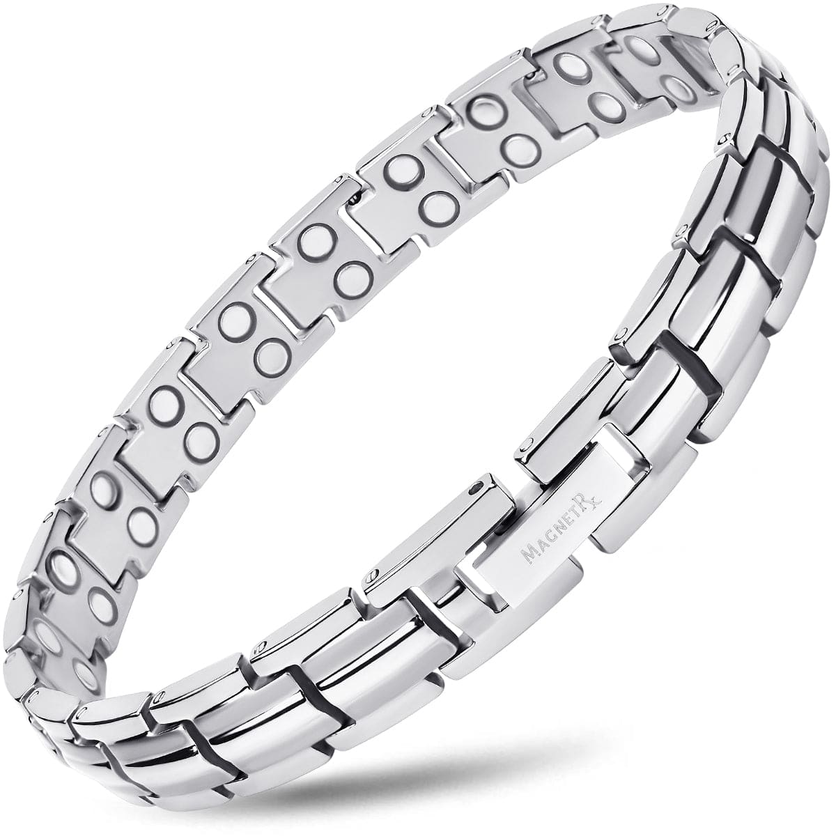 Women's Ultra Strength Silver Titanium Magnetic Therapy Bracelet