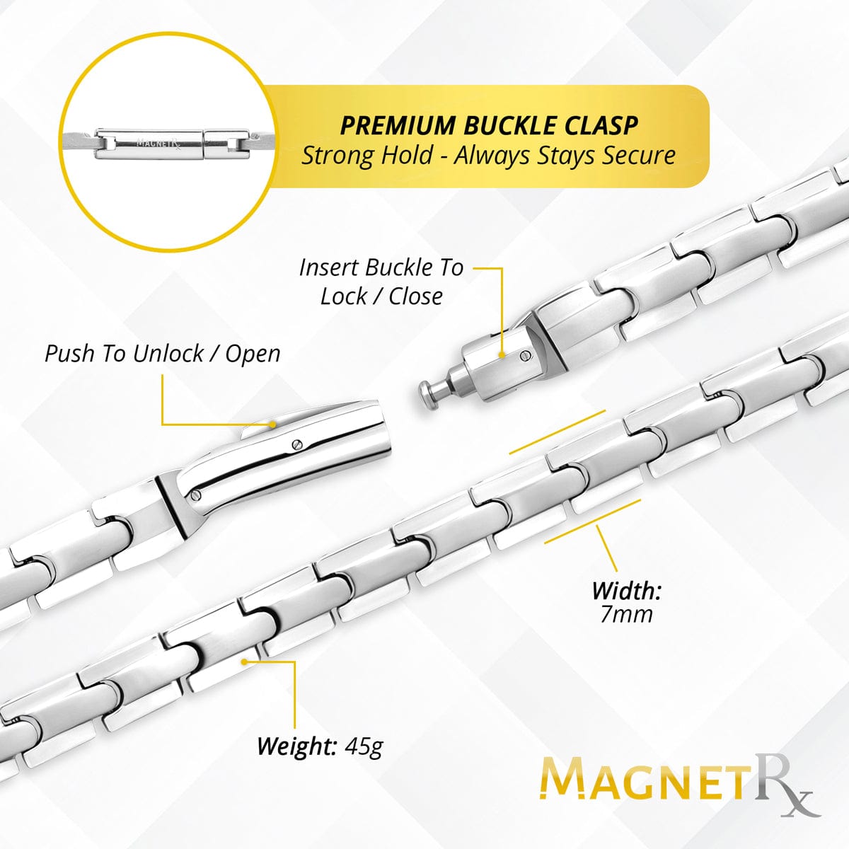 Powerful Silver Titanium Magnetic Therapy Necklace