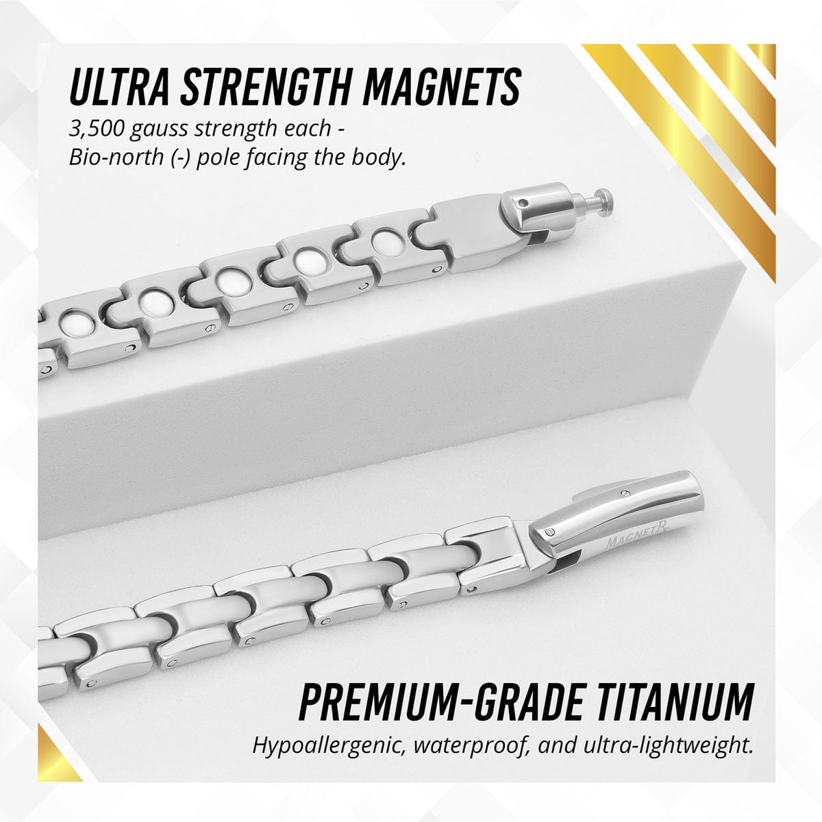 Powerful Silver Titanium Magnetic Therapy Necklace