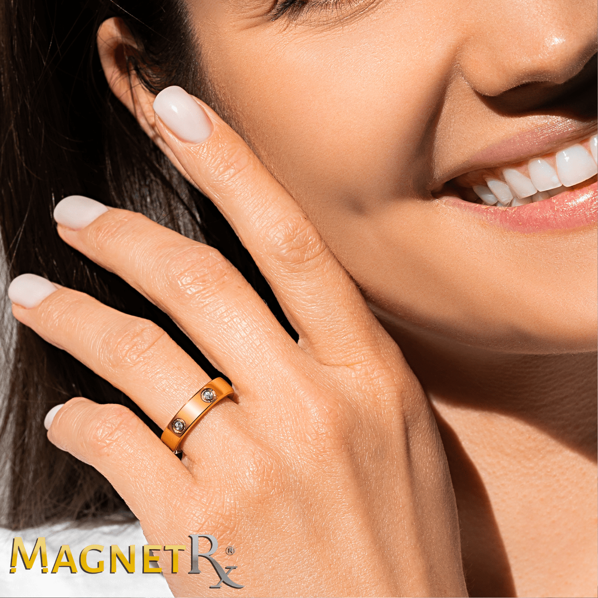 Crystal Magnetic Therapy Ring (Gold)