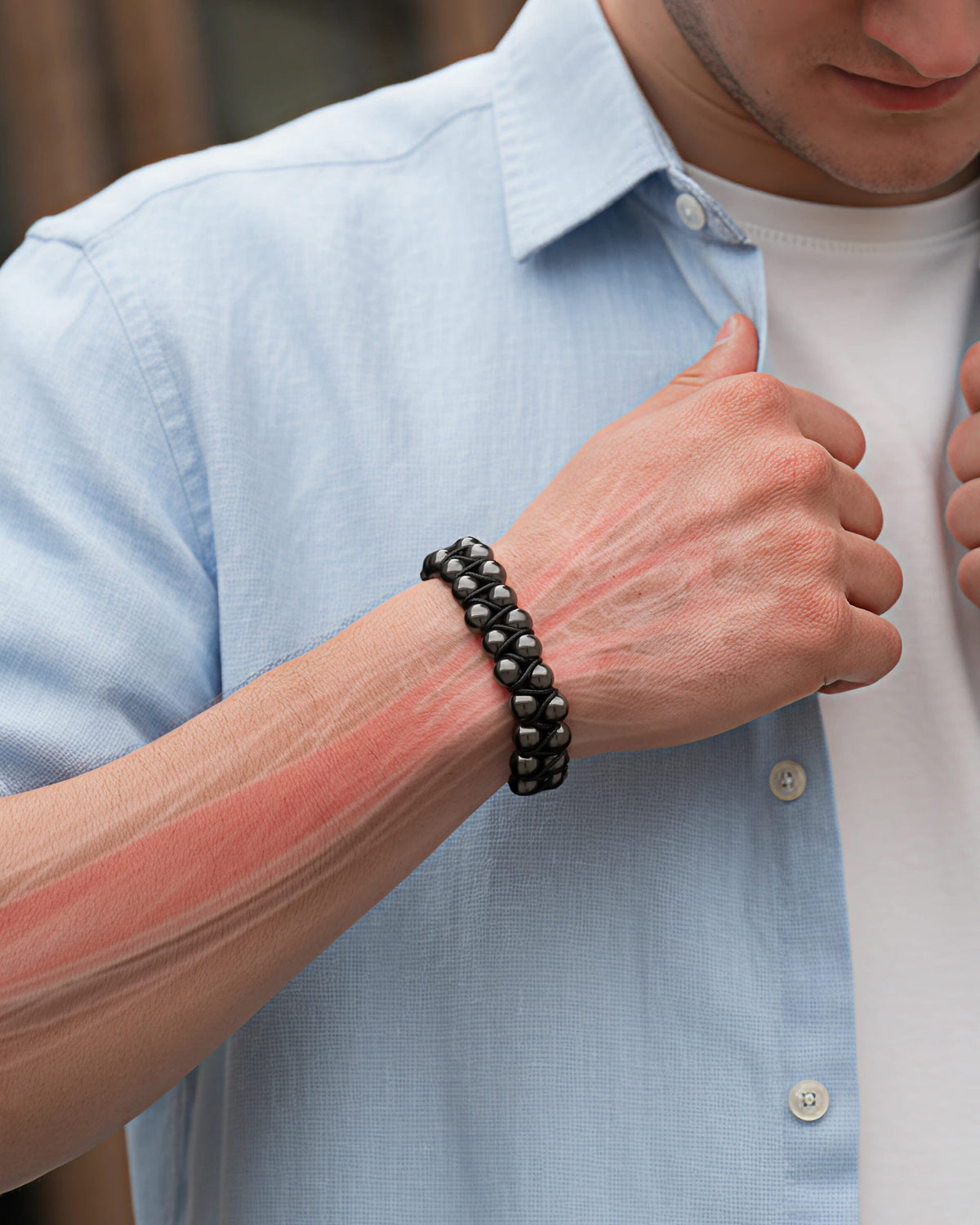 High Power Magnetic Hematite Bracelet Double Row