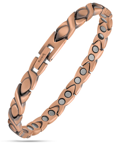 Women’s Ultra Strength Pure Copper Magnetic Therapy Bracelet (XO)